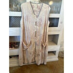 Magnolia Pearl Cream and Dusty Pink Sleeveless Midi Dress